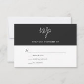 Modern Chic Black and White Wedding RSVP (Voorkant)