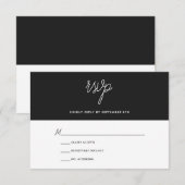 Modern Chic Black and White Wedding RSVP Kaartje (Voorkant / Achterkant)