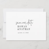 Modern Chic Black and White Wedding Save The Date (Voorkant)