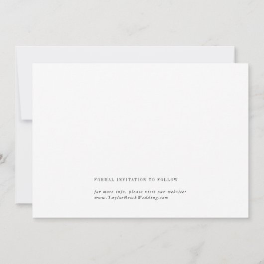 Modern Chic Black and White Wedding Save The Date (Achterkant)