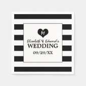 Modern Chic Black and White Wedding Servet (Voorkant)
