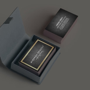 Modern Chic Black en Faux Gold Foil Luxe Creatief Visitekaartje