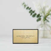 Modern Chic Black en Faux Gold Foil Luxe Creatief Visitekaartje (Staand voorkant)