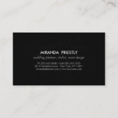 Modern Chic Black en Faux Gold Foil Luxe Creatief Visitekaartje (Achterkant)