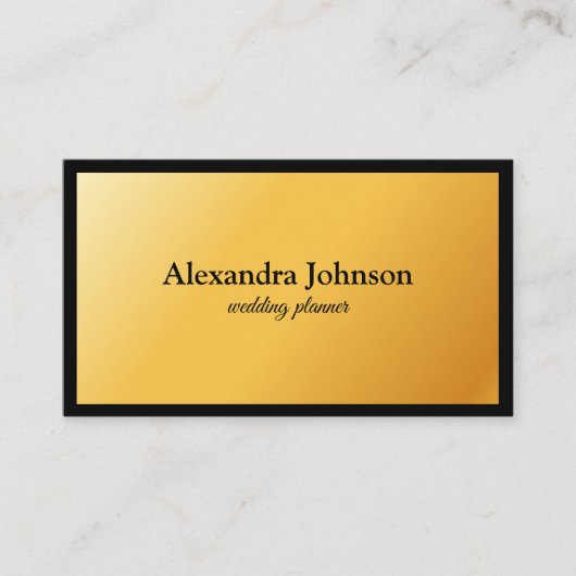 Modern Chic Black en Gold Foil Luxury Business Ca Visitekaartje (Voorkant)
