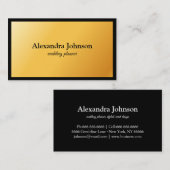Modern Chic Black en Gold Foil Luxury Business Ca Visitekaartje (Voorkant / Achterkant)