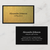 Modern Chic Black en Gold Foil Luxury Business Ca Visitekaartje (Voorkant / Achterkant)