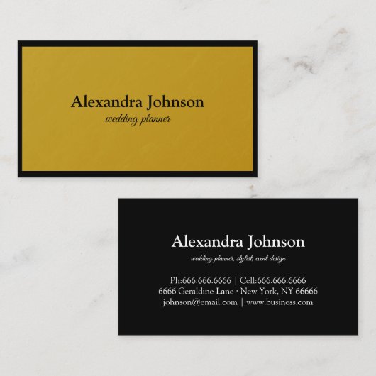 Modern Chic Black en Gold Foil Luxury Business Ca Visitekaartje (Voorkant / Achterkant)