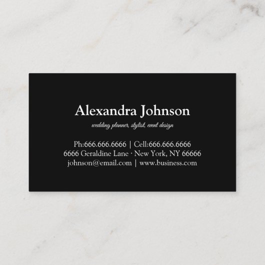 Modern Chic Black en Gold Foil Luxury Business Ca Visitekaartje (Achterkant)