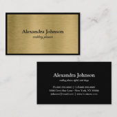 Modern Chic Black en Gold Foil Luxury Business Ca Visitekaartje (Voorkant / Achterkant)