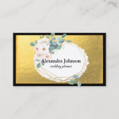 Modern Chic Black en Gold Foil Luxury Business Ca Visitekaartje (Voorkant)