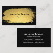 Modern Chic Black en Gold Foil Luxury Visitekaartje (Voorkant / Achterkant)