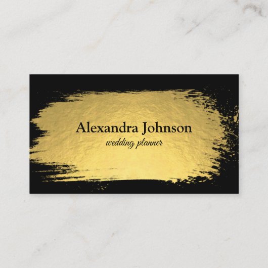 Modern Chic Black en Gold Foil Luxury Visitekaartje (Voorkant)