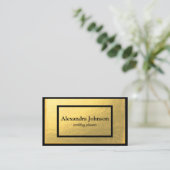 Modern Chic Black en Gold Foil Luxury Visitekaartje (Staand voorkant)
