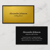 Modern Chic Black en Gold Foil Luxury Visitekaartje (Voorkant / Achterkant)