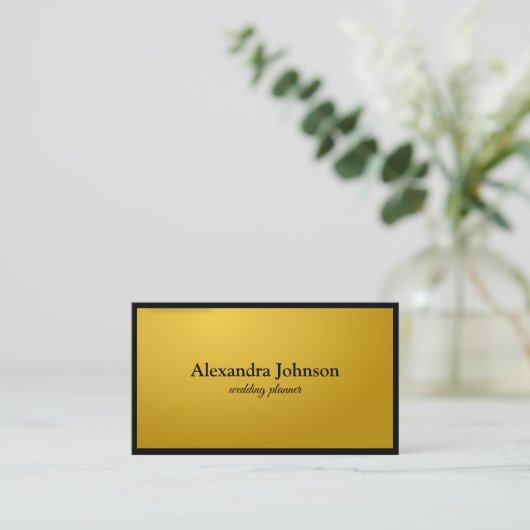 Modern Chic Black en Gold Foil Luxury Visitekaartje (Staand voorkant)