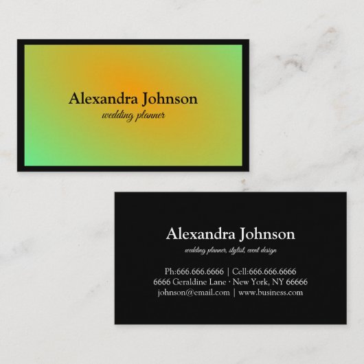 Modern Chic Black en Gold Foil Luxury Visitekaartje (Voorkant / Achterkant)