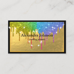 Modern Chic Black en Gold Foil Luxury Visitekaartje