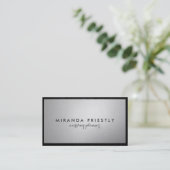Modern Chic Black en Silver Foil bruiloft planner Visitekaartje (Staand voorkant)