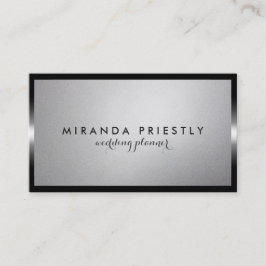 Modern Chic Black en Silver Foil bruiloft planner Visitekaartje