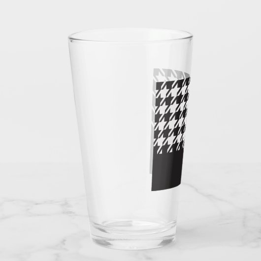 Modern Chic Black en White Houndstooth Glas (Rechts)