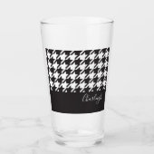 Modern Chic Black en White Houndstooth Glas (Voorkant)