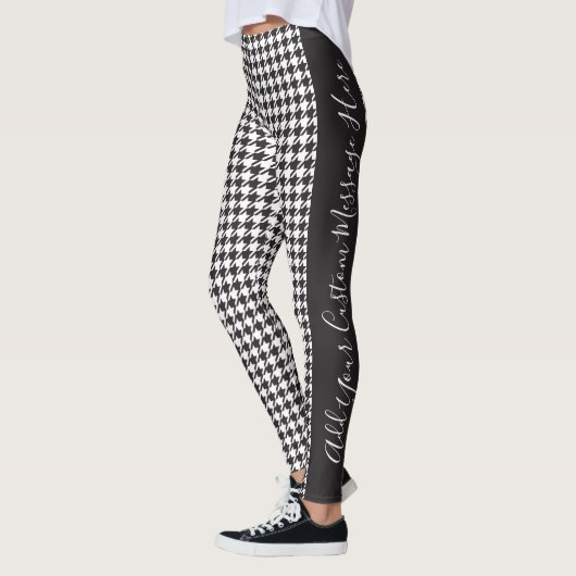 Modern Chic Black en White Houndstooth Leggings (Links)