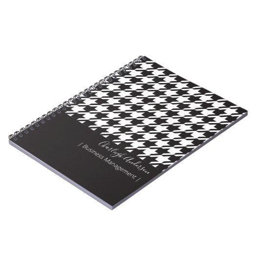 Modern Chic Black en White Houndstooth Notitieboek (Linkerzijde)