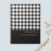 Modern Chic Black en White Houndstooth Notitieboek