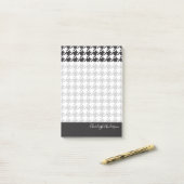 Modern Chic Black en White Houndstooth Post-it® Notes (Op bureau)