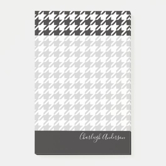 Modern Chic Black en White Houndstooth Post-it® Notes (Voorkant)