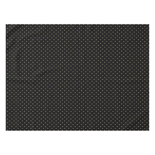 Modern Chic Black Faux Gold Polka Dots Patroon Tafelkleed (Voorkant (Horizontaal))