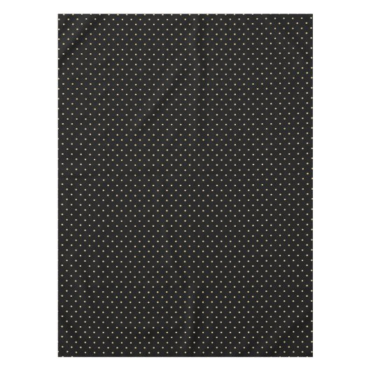 Modern Chic Black Faux Gold Polka Dots Patroon Tafelkleed (Voorkant)