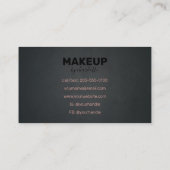 Modern Chic Black Hair Salon Makeup artiest Visitekaartje (Achterkant)