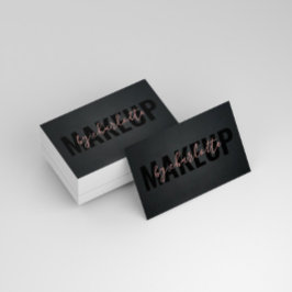 Modern Chic Black Hair Salon Makeup artiest Visitekaartje