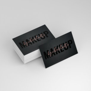 Modern Chic Black Hair Salon Makeup artiest Visitekaartje