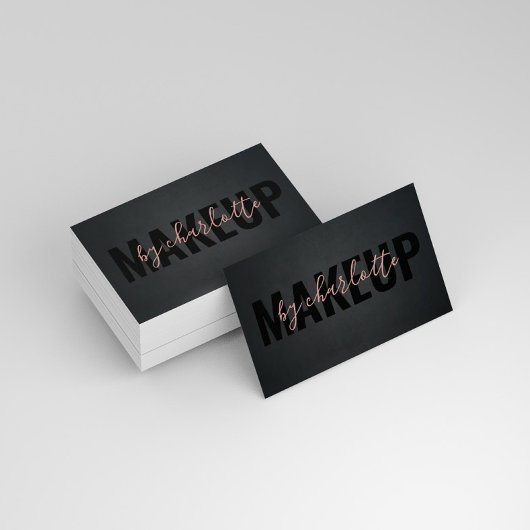 Modern Chic Black Hair Salon Makeup artiest Visitekaartje