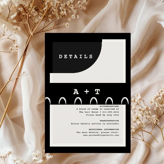 Modern Chic Black Ivory  Uitnodigingen Wikkel