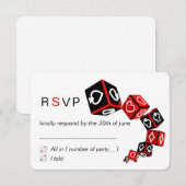 Modern Chic Black Red White Casino Vegas RSVP (Voorkant / Achterkant)