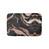 Modern Chic Black Rose Gold Marble Badmat (Voorkant)