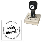 Modern Chic Black Script We hebben Nieuw adres ver Rubberstempel (Gestempeld)