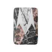 Modern Chic Black White Marble en Roos Gold Geo Badmat (Voorkant Verticaal)
