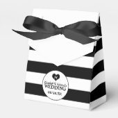 Modern Chic Black & White Wedding Bedankdoosjes (Voorkant Zijde)