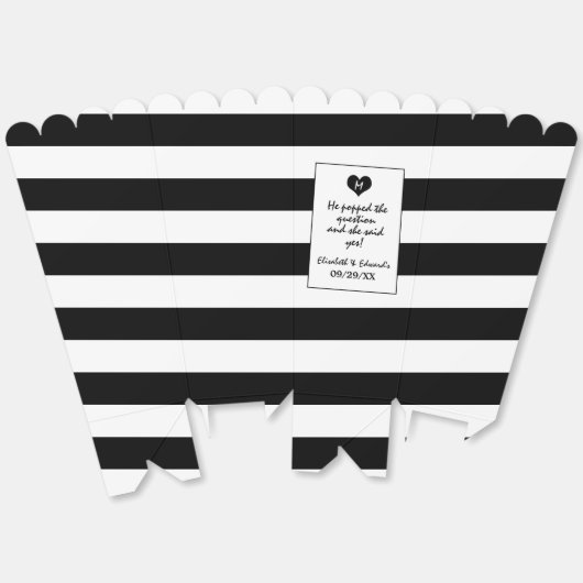 Modern Chic Black & White Wedding Bedankdoosjes (Ongevouwen)