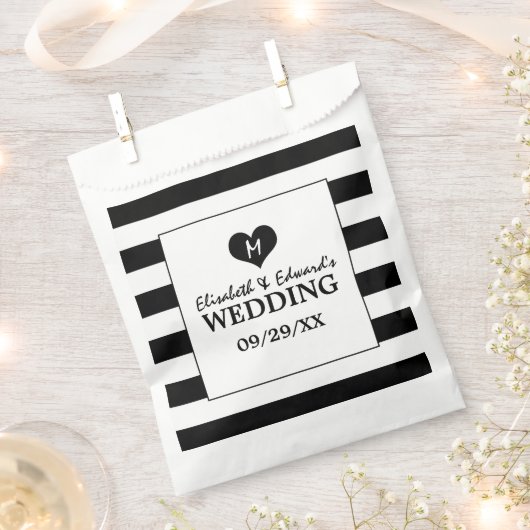 Modern Chic Black & White Wedding Bedankzakje (Geknipt)