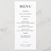 Modern Chic Black & White Wedding Menu (Voorkant)