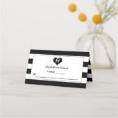 Modern Chic Black & White Wedding Plaatskaartje (Voorkant)