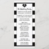 Modern Chic Black & White Wedding Programmakaart (Achterkant)