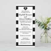 Modern Chic Black & White Wedding Programmakaart (Staand voorkant)