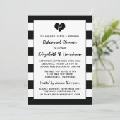 Modern Chic Black & White Wedding Rehearsal Dinner Kaart (Staand voorkant)